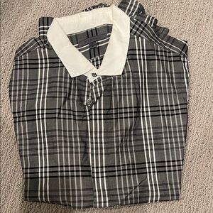 John Varvatos Black and White Plaid Shirt